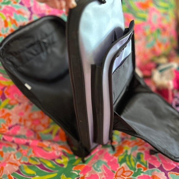 American girl carrier, Gray and Black Backpack with Purple Logo - Picture 2 of 5